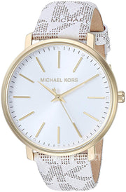  Shop Authentic Michael Kors Pyper Quartz Silver Dial White Leather Strap Watch For Women - MK2858 - Luxxuri
