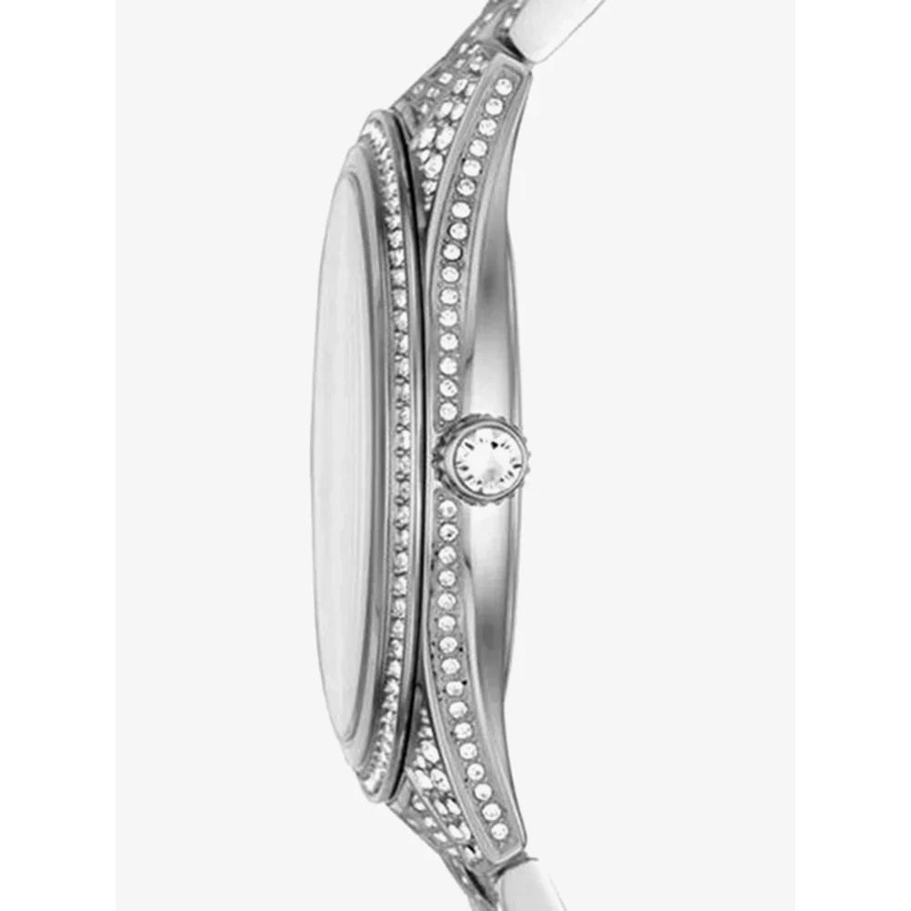  Shop Authentic Michael Kors Lauryn Analog Crystals Silver Dial Silver Steel Strap Watch For Women - MK3717 - Luxxuri