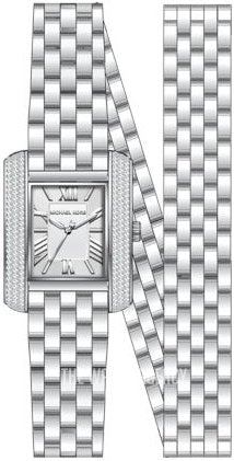  Shop Authentic Michael Kors Emery Pave Double Wrap White Dial Silver Steel Strap Watch for Women - MK4834 - Luxxuri