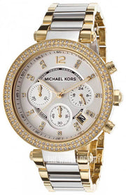  Shop Authentic Michael Kors Parker Chronograph Silver Dial Two Tone Steel Strap Watch For Women - MK5687 - Luxxuri