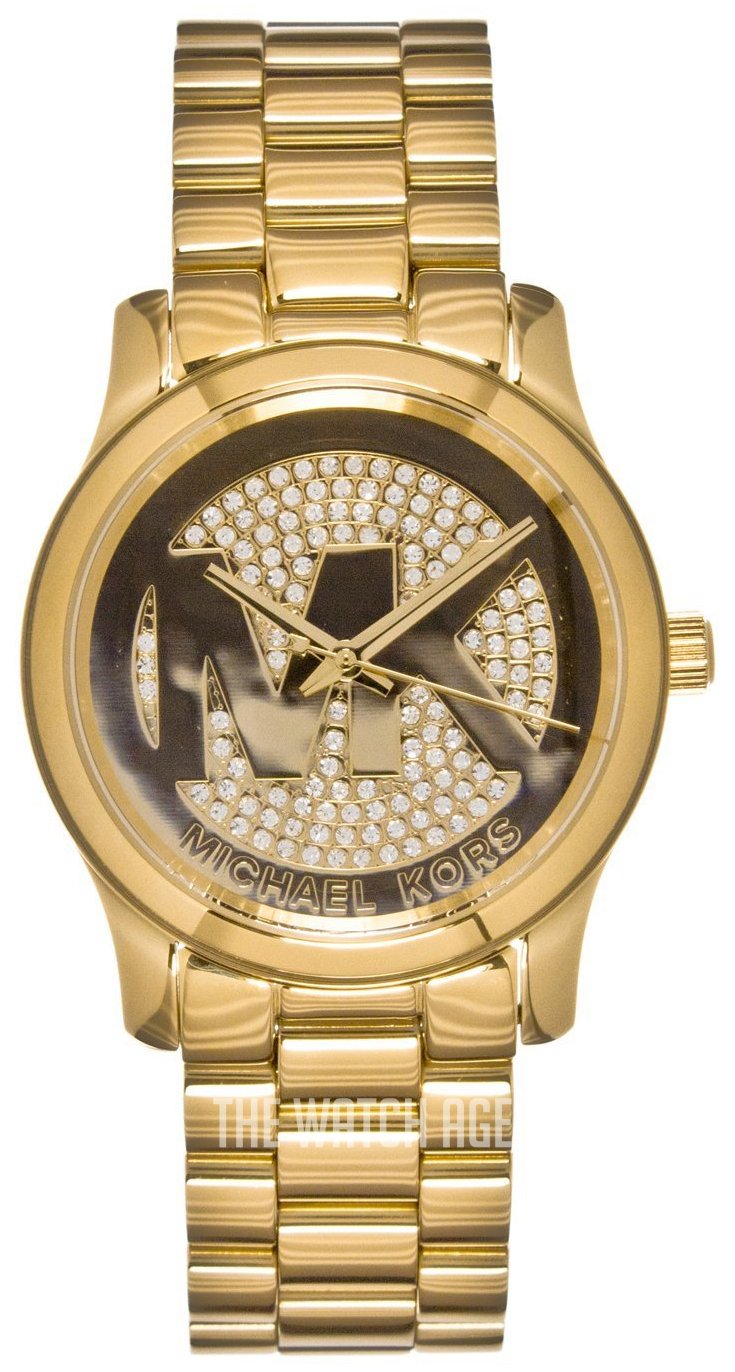  Shop Authentic Michael Kors Runway Quartz Gold Dial Gold Steel Strap Watch For Women - MK5852 - Luxxuri