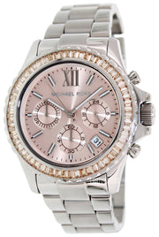  Shop Authentic Michael Kors Everest Chronograph Gold Dial Silver Steel Strap Watch For Women - MK5870 - Luxxuri