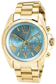  Shop Authentic Michael Kors Bradshaw Chronograph Blue Dial Gold Steel Strap Watch For Women - MK5975 - Luxxuri