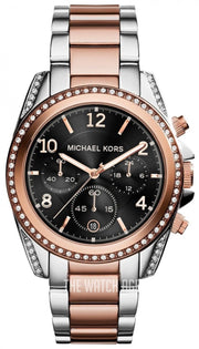  Shop Authentic Michael Kors Blair Chronograph Black Dial Two Tone Steel Strap Watch For Women - MK6093 - Luxxuri