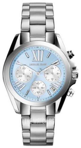  Shop Authentic Michael Kors Bradshaw Chronograph Blue Dial Silver Steel Strap Watch For Women - MK6098 - Luxxuri