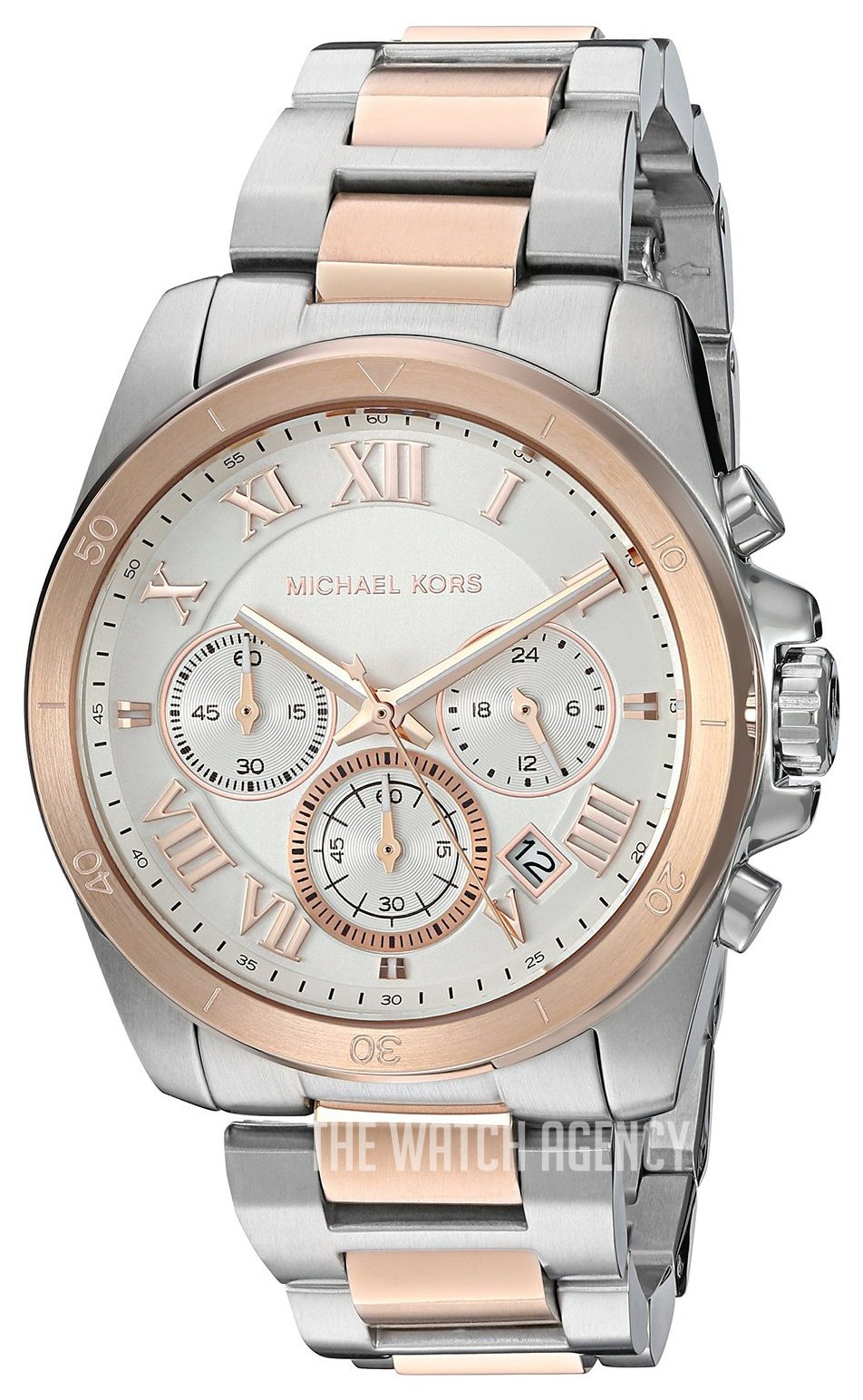  Shop Authentic Michael Kors Brecken Chronograph White Dial Two Tone Steel Strap Watch For Women - MK6368 - Luxxuri