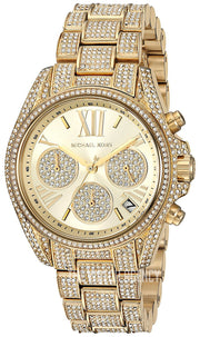  Shop Authentic Michael Kors Mini Bradshaw Crystals Gold Dial Gold Steel Strap Watch For Women - MK6494 - Luxxuri