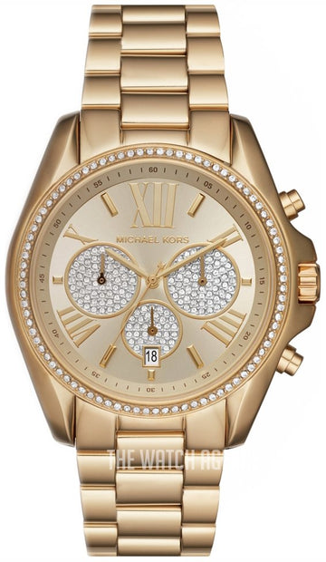  Shop Authentic Michael Kors Bradshaw Quartz Gold Dial Gold Steel Strap Watch For Women - MK6538 - Luxxuri