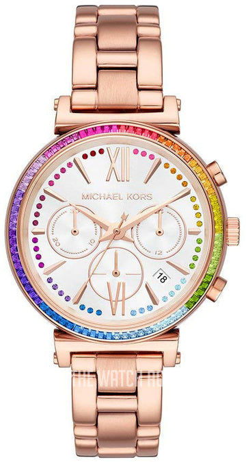  Shop Authentic Michael Kors Sofie White Dial Rose Gold Steel Strap Watch For Women - MK6577 - Luxxuri