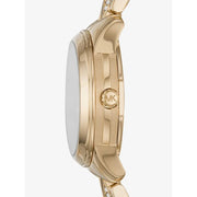  Shop Authentic Michael Kors Runway Mercer Analog Brown Dial Gold Steel Strap Watch For Women - MK6855 - Luxxuri
