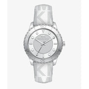  Shop Authentic Michael Kors Runway Three Hand White Dial White Leather Strap Watch For Women - MK6998 - Luxxuri
