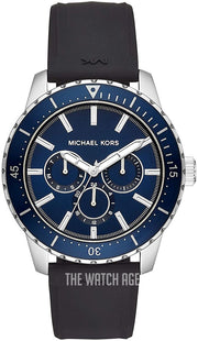  Shop Authentic Michael Kors Cunningham Multifunction Blue Dial Black Rubber Strap Watch For Men - MK7160 - Luxxuri