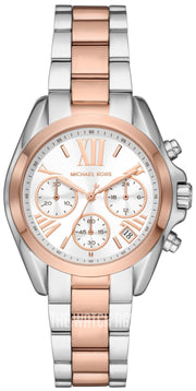  Shop Authentic Michael Kors Bradshaw Chronograph White Dial Two Tone Steel Strap Watch For Women - MK7258 - Luxxuri
