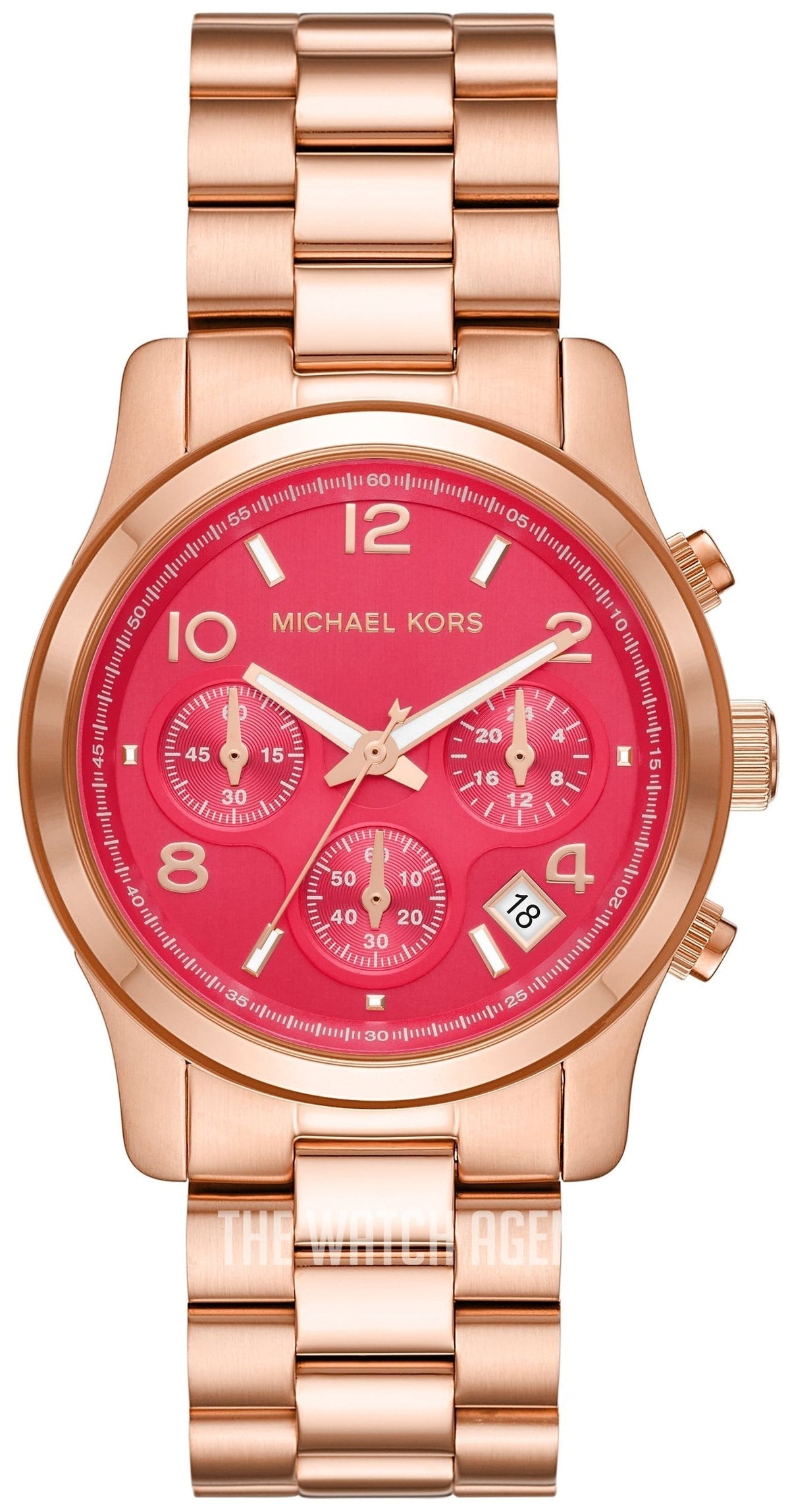  Shop Authentic Michael Kors Runway Chronograph Pink Dial Rose Gold Steel Strap Watch For Women - MK7352 - Luxxuri