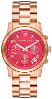  Shop Authentic Michael Kors Runway Chronograph Pink Dial Rose Gold Steel Strap Watch For Women - MK7352 - Luxxuri