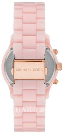  Shop Authentic Michael Kors Runway Chronograph White Dial Pink Steel Strap Watch for Women - MK7424 - Luxxuri