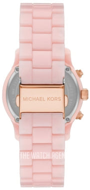  Shop Authentic Michael Kors Runway Chronograph White Dial Pink Steel Strap Watch for Women - MK7424 - Luxxuri