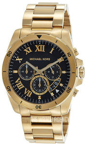  Shop Authentic Michael Kors Brecken Chronograph Quartz Black Dial Gold Steel Strap Watch For Men - MK8481 - Luxxuri