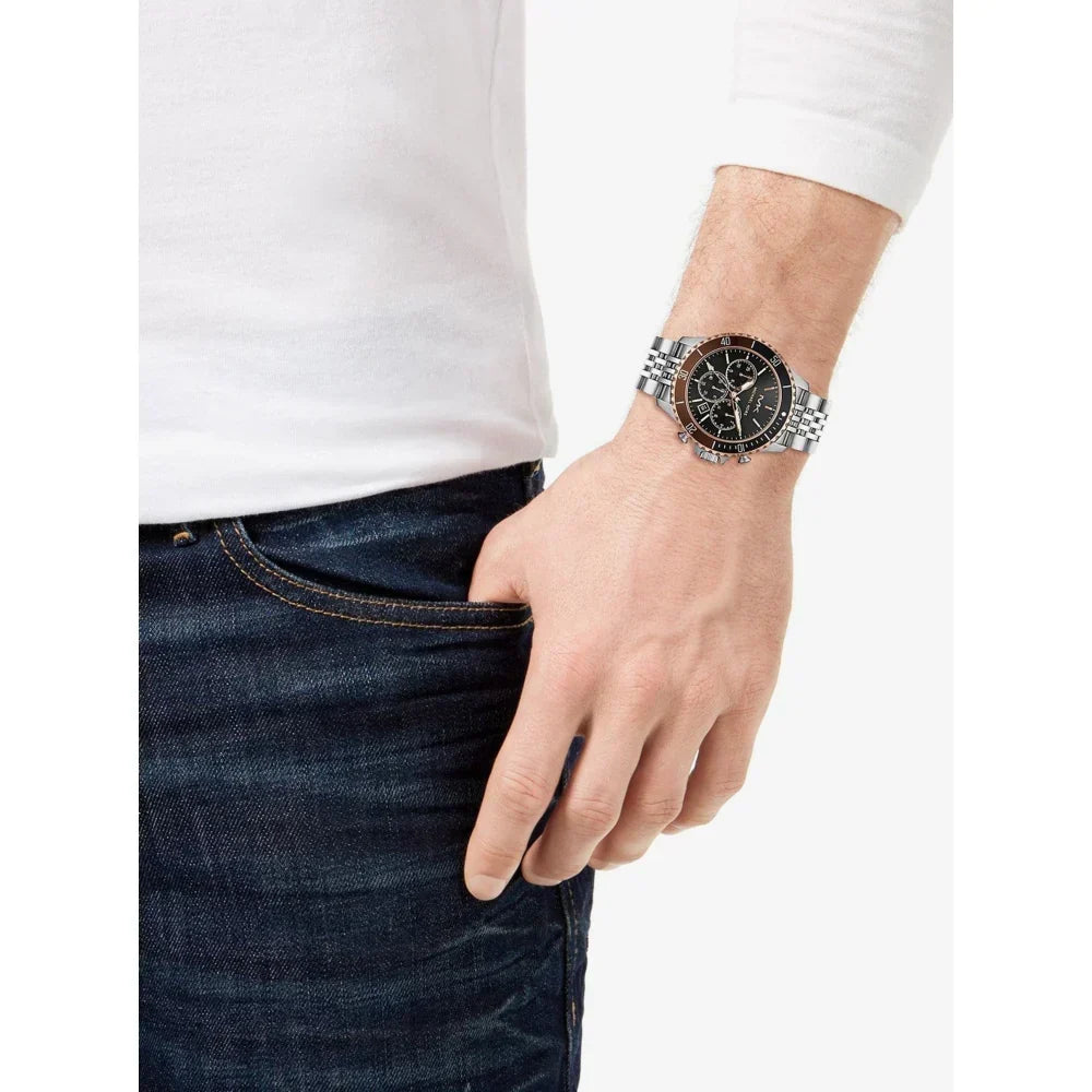  Shop Authentic Michael Kors Bayville Chronograph Black Dial Silver Steel Strap Watch For Men - MK8725 - Luxxuri