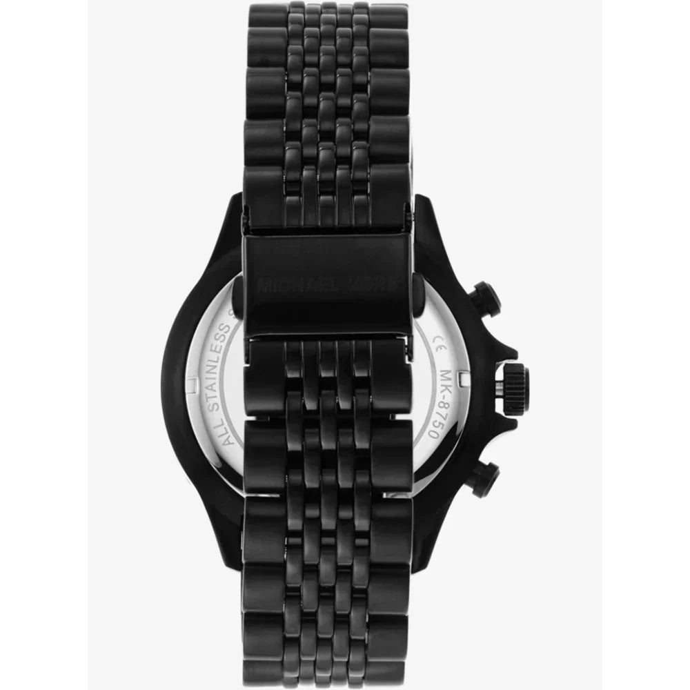  Shop Authentic Michael Kors Bayville Chronograph Black Dial Black Steel Strap Watch For Men - MK8750 - Luxxuri