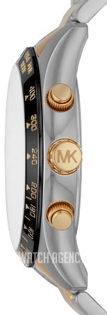  Shop Authentic Michael Kors Layton Chronograph Black Dial Two Tone Steel Strap Watch For Men - MK8784 - Luxxuri