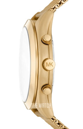  Shop Authentic Michael Kors Slim Runway Chronograph Black Dial Gold Mesh Strap Watch For Men - MK9057 - Luxxuri