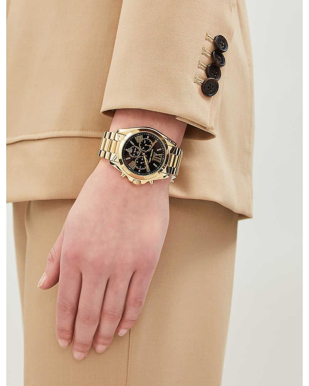  Shop Authentic Michael Kors Bradshaw Black Dial Gold Steel Strap Watch for Women - MK5739 - Luxxuri