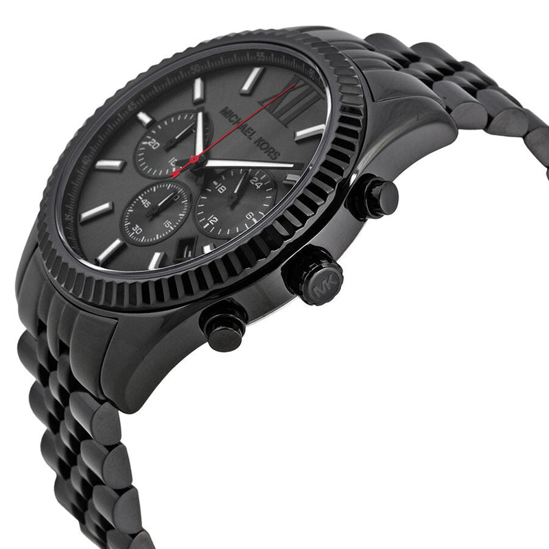  Shop Authentic Michael Kors Lexington Chronograph Black Dial Black Steel Strap Watch for Men - MK8320 - Luxxuri