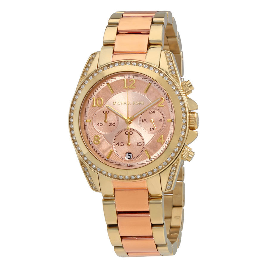  Shop Authentic Michael Kors Blair Chronograph Rose Gold Dial Two Tone Steel Strap Watch for Women - MK6316 - Luxxuri