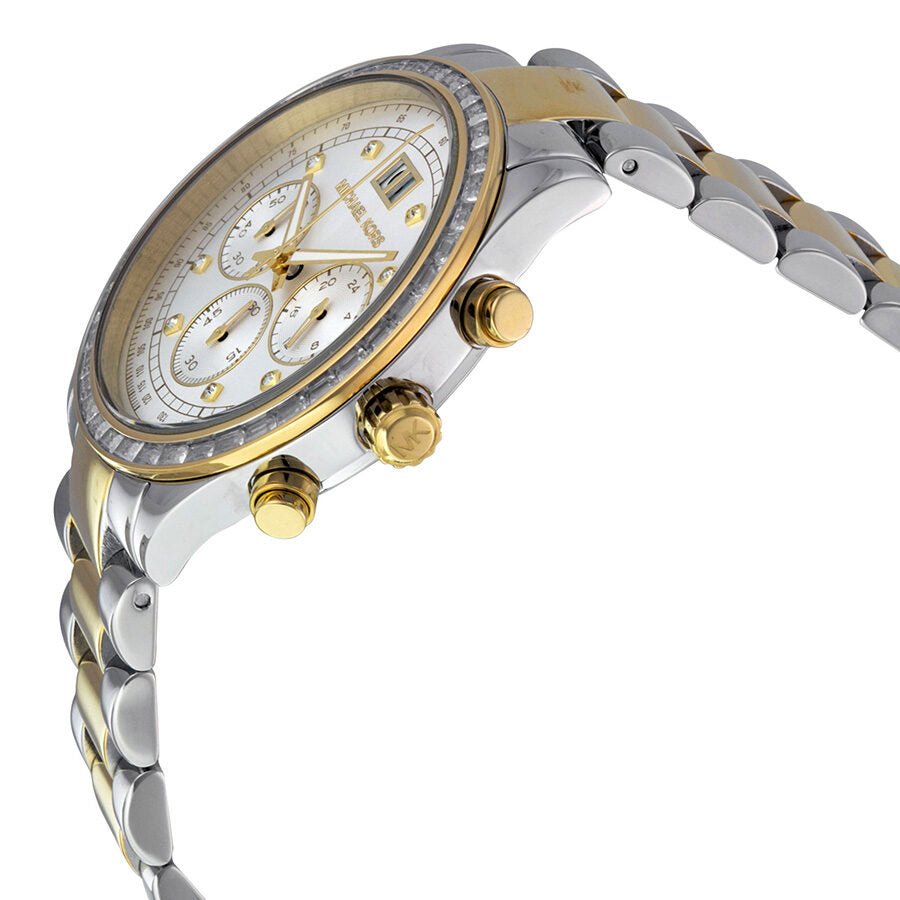  Shop Authentic Michael Kors Brinkley Chronograph Silver Dial Two Tone Steel Strap Watch for Women - MK6188 - Luxxuri