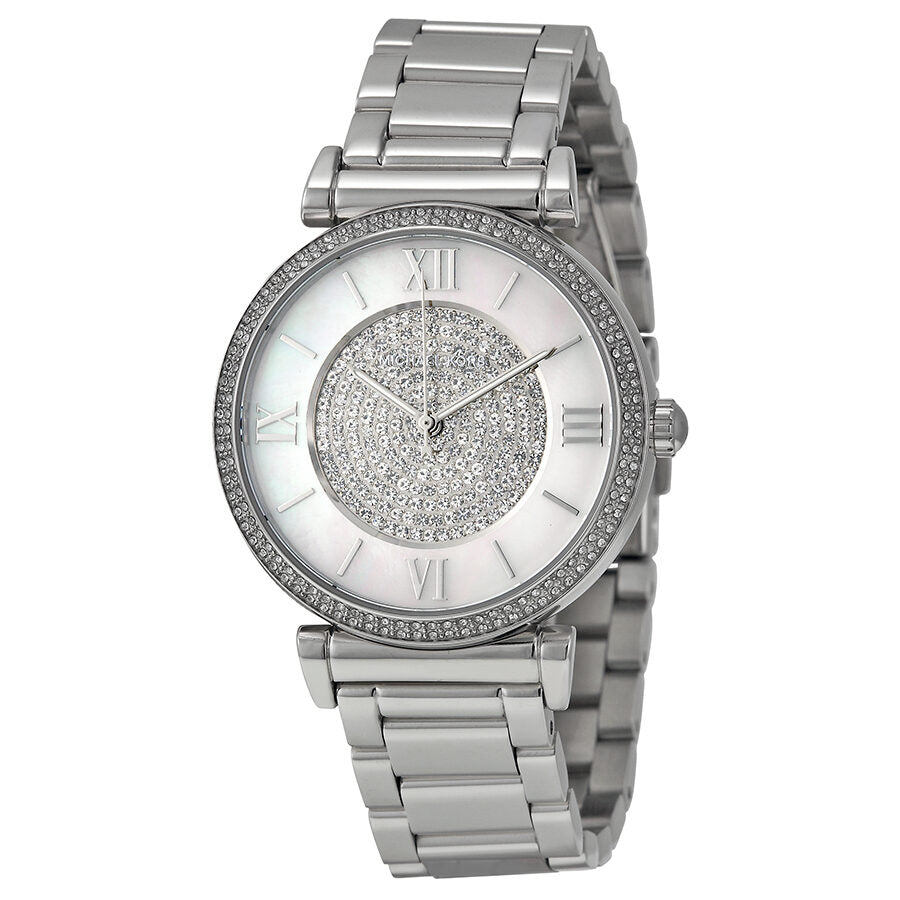  Shop Authentic Michael Kors Catlin Silver Dial Silver Steel Strap Watch for Women - MK3355 - Luxxuri