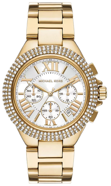  Shop Authentic Michael Kors Camille Chronograph White Dial Gold Steel Strap Watch For Women - MK6994 - Luxxuri