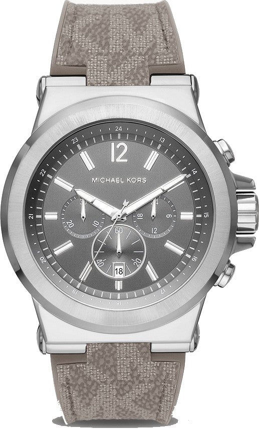  Shop Authentic Michael Kors Dylan Chronograph Grey Dial Grey PVC Strap Watch For Men - MK8935 - Luxxuri