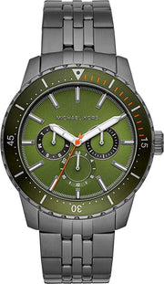  Shop Authentic Michael Kors Cunningham Multifunction Chronograph Green Dial Grey Steel Strap Watch For Men - MK7158 - Luxxuri