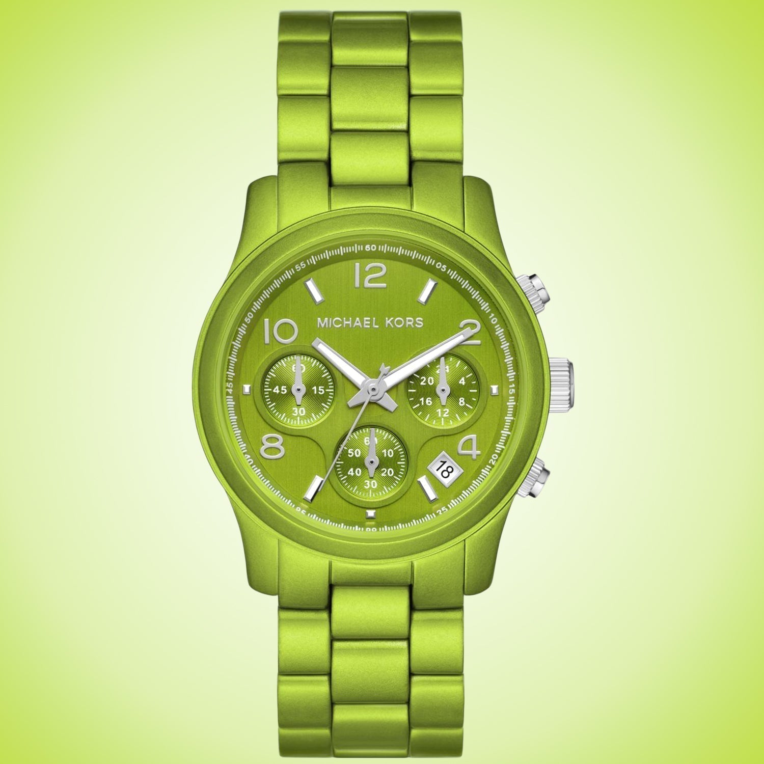  Shop Authentic Michael Kors Runway Limited Edition Green Dial Green Steel Strap Watch for Women - MK7480LE - Luxxuri