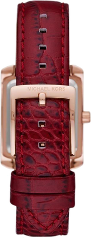  Shop Authentic Michael Kors Emery Quartz Diamonds Silver Dial Red Leather Strap Watch For Women - MK4689 - Luxxuri