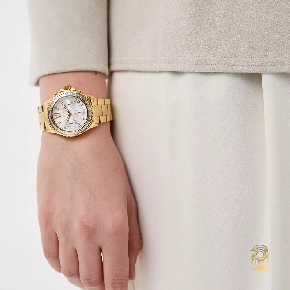  Shop Authentic Michael Kors Everest Chronograph White Dial Gold Steel Strap Watch For Women - MK7212 - Luxxuri