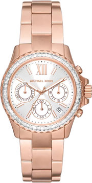  Shop Authentic Michael Kors Everest Chronograph Silver Dial Rose Gold Steel Strap Watch For Women - MK7213 - Luxxuri