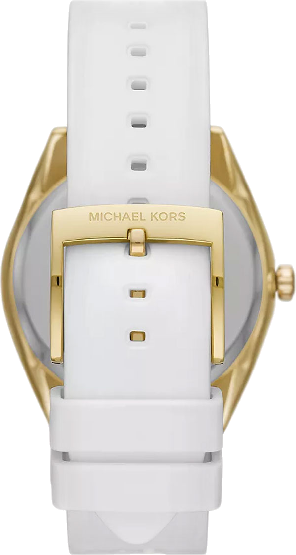  Shop Authentic Michael Kors Janelle Three Hand Silver Dial White Rubber Strap Watch For Women - MK7141 - Luxxuri