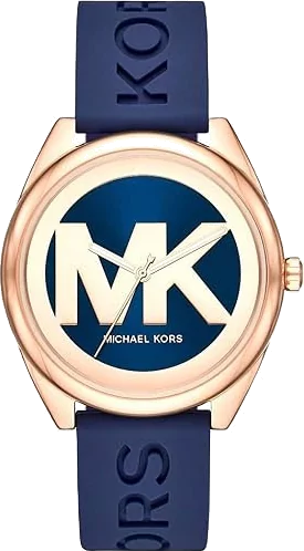  Shop Authentic Michael Kors Janelle Three Hand Blue Dial Blue Rubber Strap Watch For Women - MK7140 - Luxxuri
