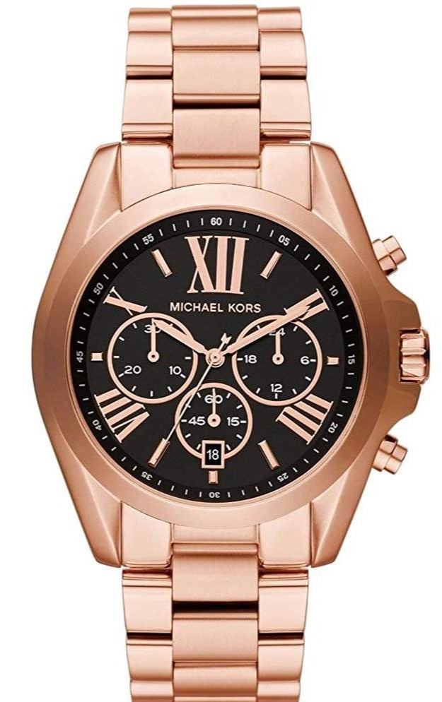  Shop Authentic Michael Kors Bradshaw Black Dial Rose Gold Steel Strap Watch for Women - MK5854 - Luxxuri
