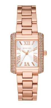  Shop Authentic Michael Kors Emery Three-Hand Crystals Silver Dial Rose Gold Steel Strap Watch for Women - MK4641 - Luxxuri