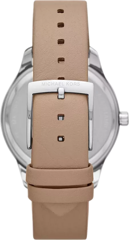  Shop Authentic Michael Kors Layton Mother of Pearl White Dial Brown Leather Strap Watch For Women - MK2910 - Luxxuri