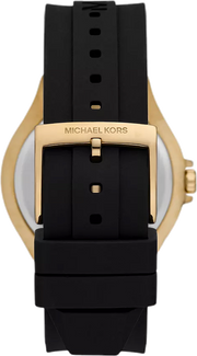  Shop Authentic Michael Kors Lennox Three Hand Crystals Silver Dial Black Silicone Strap Watch For Women - MK7247 - Luxxuri