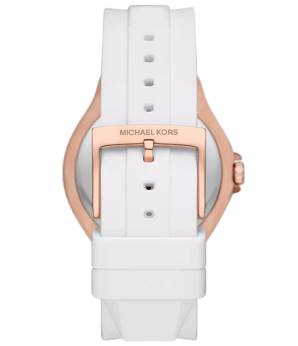  Shop Authentic Michael Kors Lennox Three-Hand Crystals Dial White Silicone Strap Watch For Women - MK7248 - Luxxuri