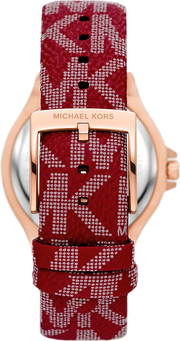  Shop Authentic Michael Kors Lennox Three Hand Silver Dial Red Leather Strap Watch For Women - MK7308 - Luxxuri