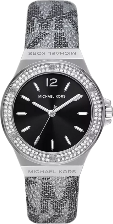  Shop Authentic Michael Kors Lennox Quartz Black Dial Grey Leather Strap Watch For Women - MK7309 - Luxxuri