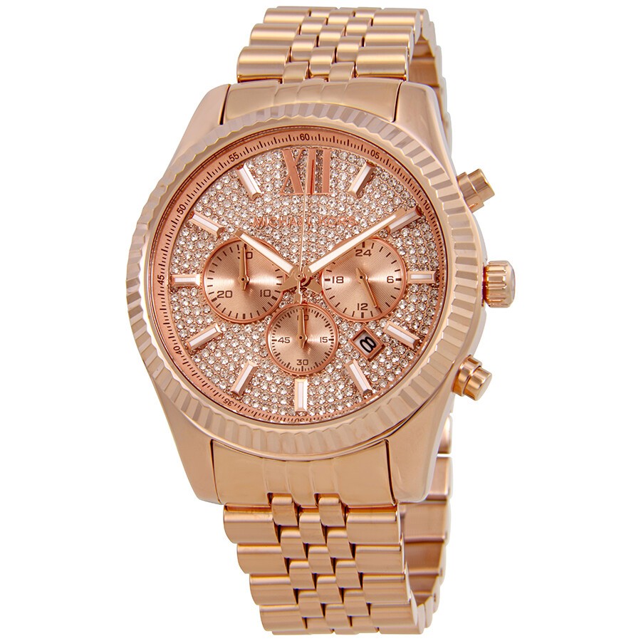  Shop Authentic Michael Kors Lexington Rose Gold Dial Rose Gold Stainless Steel Strap Watch for Men - MK8580 - Luxxuri