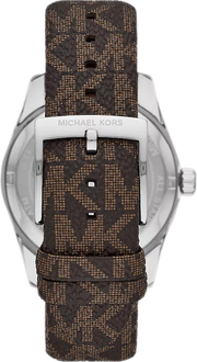 Shop Authentic Michael Kors Lexington Silver Dial Brown Leather Strap Watch For Women - MK4745 - Luxxuri