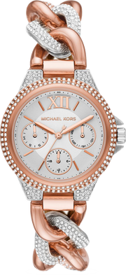  Shop Authentic Michael Kors Camille Pavé Chronograph Silver Dial Two Tone Steel Strap Watch for Women - MK6843 - Luxxuri